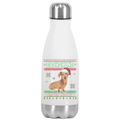 Dachshund Dog Funny Wiener Ugly Christmas Stainless Steel Insulated Water Bottle