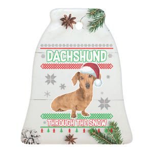 Dachshund Dog Funny Wiener Ugly Christmas Ceramic Bell Ornament