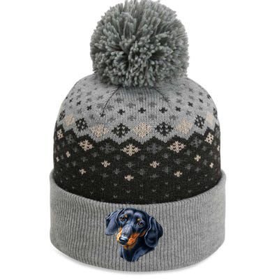 Dachshund Face The Baniff Cuffed Pom Beanie