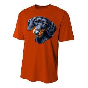 Dachshund Face Performance Sprint T-Shirt