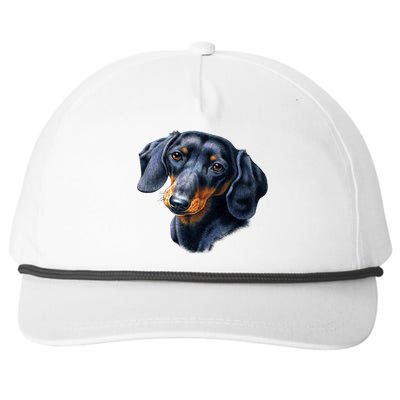 Dachshund Face Snapback Five-Panel Rope Hat