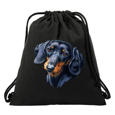 Dachshund Face Drawstring Bag