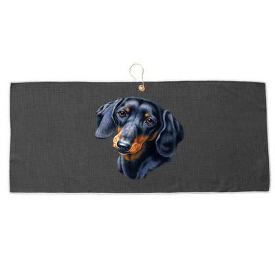 Dachshund Face Large Microfiber Waffle Golf Towel