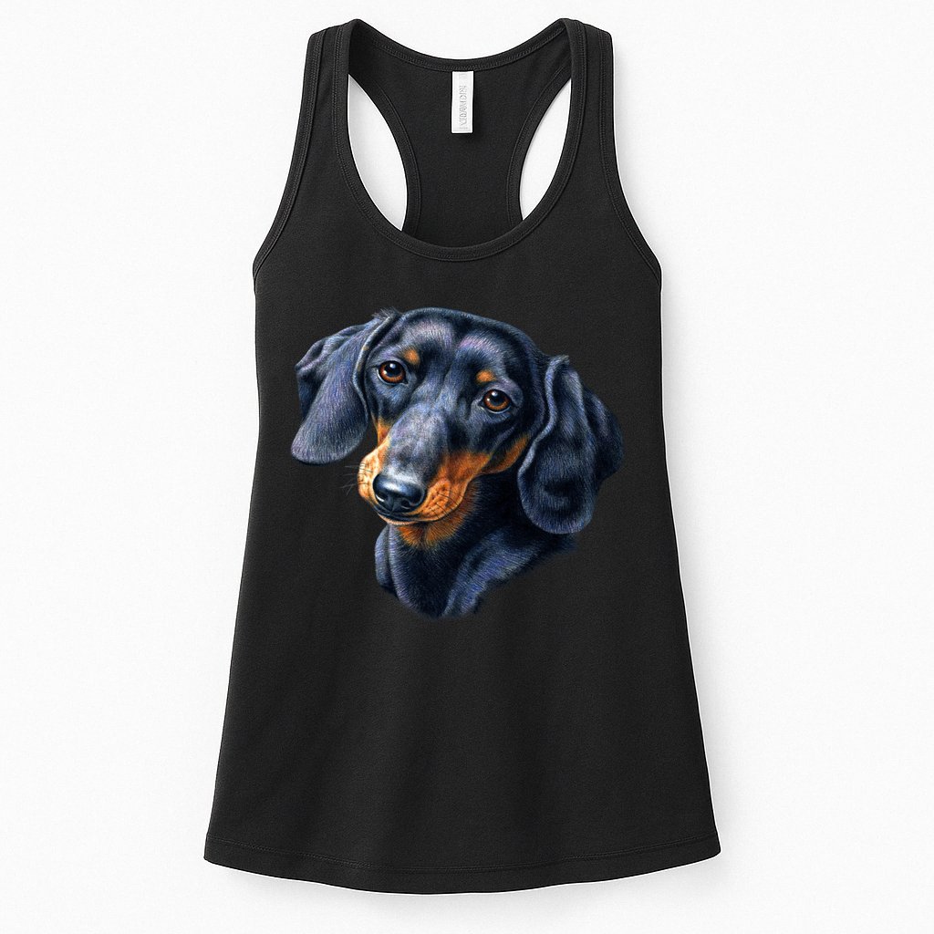 Dachshund Face Womens Tank Top