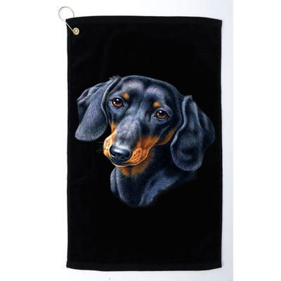 Dachshund Face Platinum Collection Golf Towel