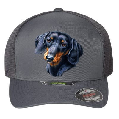 Dachshund Face Flexfit Unipanel Trucker Cap