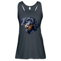 Dachshund Face Ladies Essential Flowy Tank