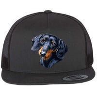 Dachshund Face Flat Bill Trucker Hat