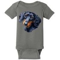 Dachshund Face Baby Bodysuit