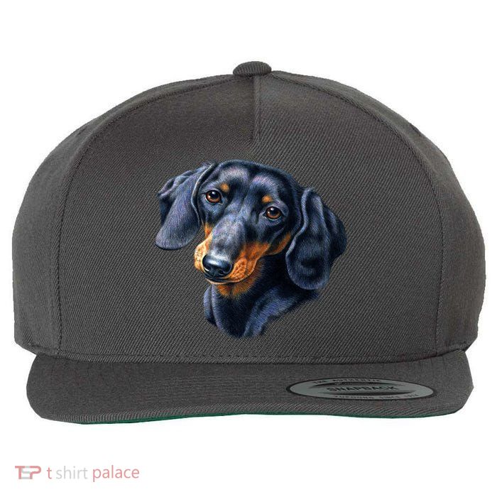 Dachshund Face Wool Snapback Cap
