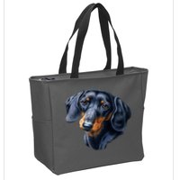 Dachshund Face Zip Tote Bag