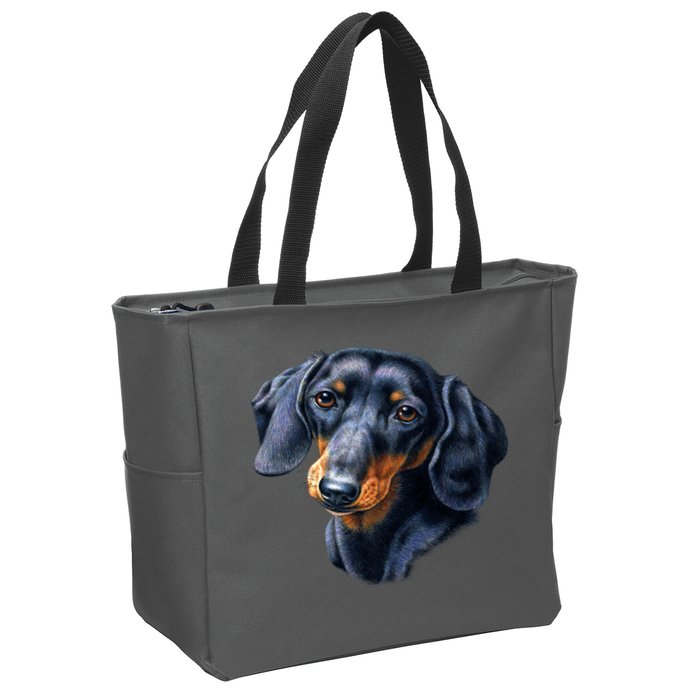 Dachshund Face Zip Tote Bag