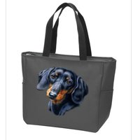 Dachshund Face Zip Tote Bag