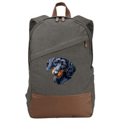 Dachshund Face Cotton Canvas Backpack