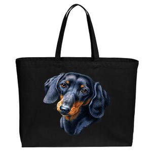 Dachshund Face Cotton Canvas Jumbo Tote