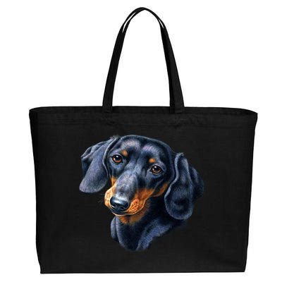 Dachshund Face Cotton Canvas Jumbo Tote