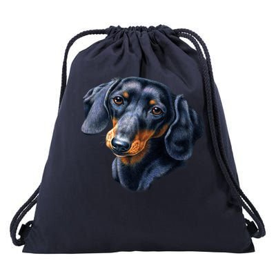 Dachshund Face Drawstring Bag