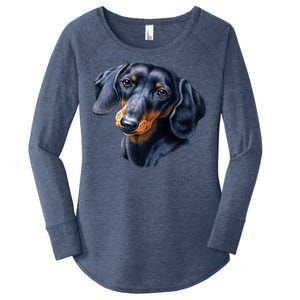 Dachshund Face Women's Perfect Tri Tunic Long Sleeve Shirt