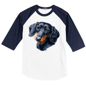 Dachshund Face Baseball Sleeve Shirt