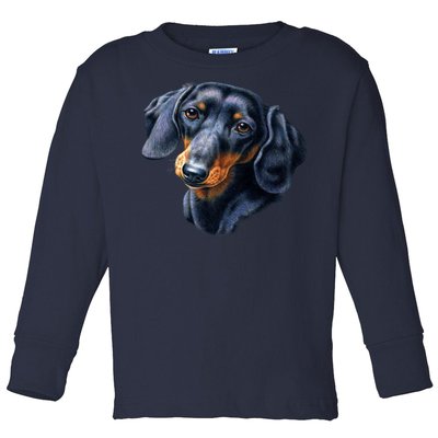 Dachshund Face Toddler Long Sleeve Shirt