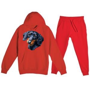 Dachshund Face Premium Hooded Sweatsuit Set