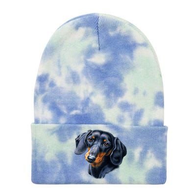 Dachshund Face Tie Dye 12in Knit Beanie