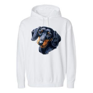 Dachshund Face Garment-Dyed Fleece Hoodie