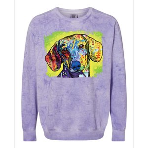 Dachshund Rainbow Dog Face Colorblast Crewneck Sweatshirt