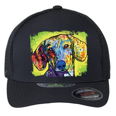 Dachshund Rainbow Dog Face Flexfit Unipanel Trucker Cap