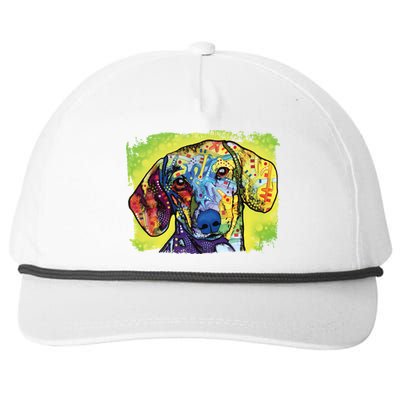 Dachshund Rainbow Dog Face Snapback Five-Panel Rope Hat