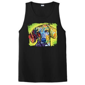 Dachshund Rainbow Dog Face PosiCharge Competitor Tank