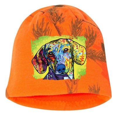 Dachshund Rainbow Dog Face Kati - Camo Knit Beanie