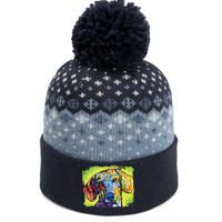 Dachshund Rainbow Dog Face The Baniff Cuffed Pom Beanie