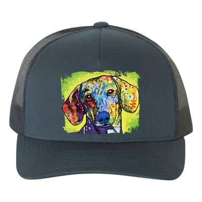 Dachshund Rainbow Dog Face Yupoong Adult 5-Panel Trucker Hat