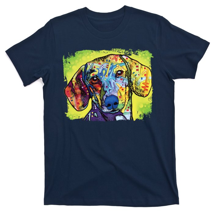 Dachshund Rainbow Dog Face T-Shirt