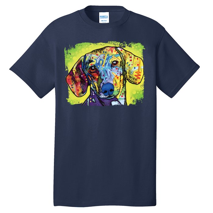 Dachshund Rainbow Dog Face Tall T-Shirt