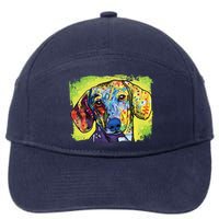 Dachshund Rainbow Dog Face 7-Panel Snapback Hat