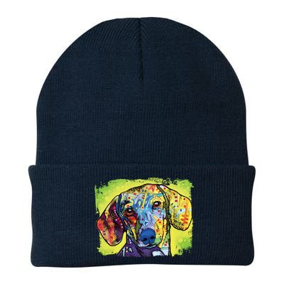 Dachshund Rainbow Dog Face Knit Cap Winter Beanie