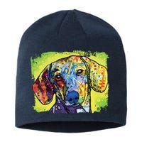 Dachshund Rainbow Dog Face Sustainable Beanie