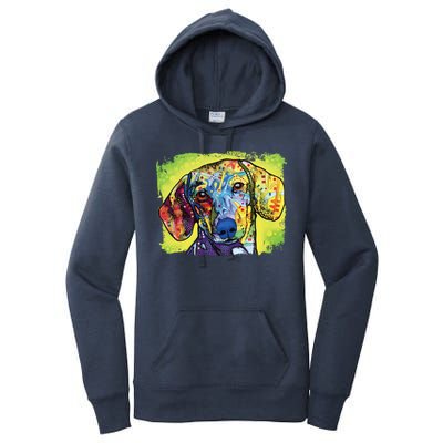 Dachshund Rainbow Dog Face Women's Pullover Hoodie