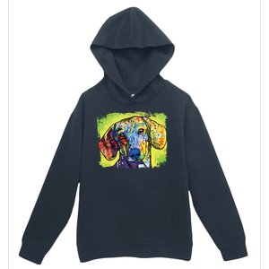 Dachshund Rainbow Dog Face Urban Pullover Hoodie