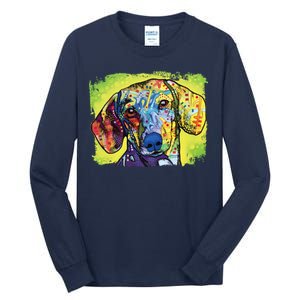 Dachshund Rainbow Dog Face Tall Long Sleeve T-Shirt