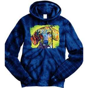 Dachshund Rainbow Dog Face Tie Dye Hoodie