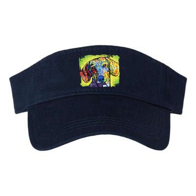 Dachshund Rainbow Dog Face Valucap Bio-Washed Visor