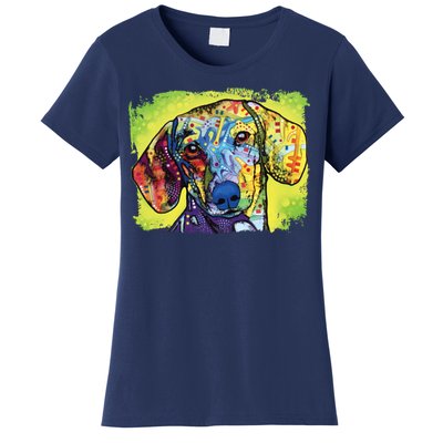 Dachshund Rainbow Dog Face Women's T-Shirt