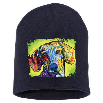 Dachshund Rainbow Dog Face Short Acrylic Beanie