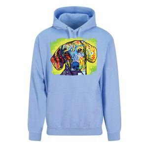 Dachshund Rainbow Dog Face Unisex Surf Hoodie