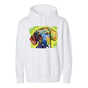 Dachshund Rainbow Dog Face Garment-Dyed Fleece Hoodie