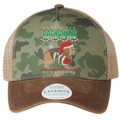 Dachshund Through The Snow Ugly Christmas Legacy Tie Dye Trucker Hat