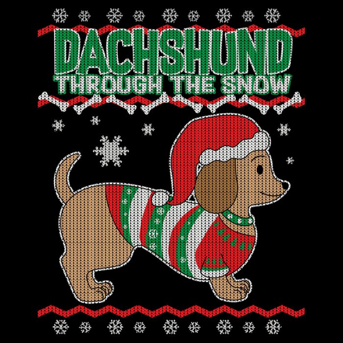 Dachshund Through The Snow Ugly Christmas USA-Made Doggie Bandana